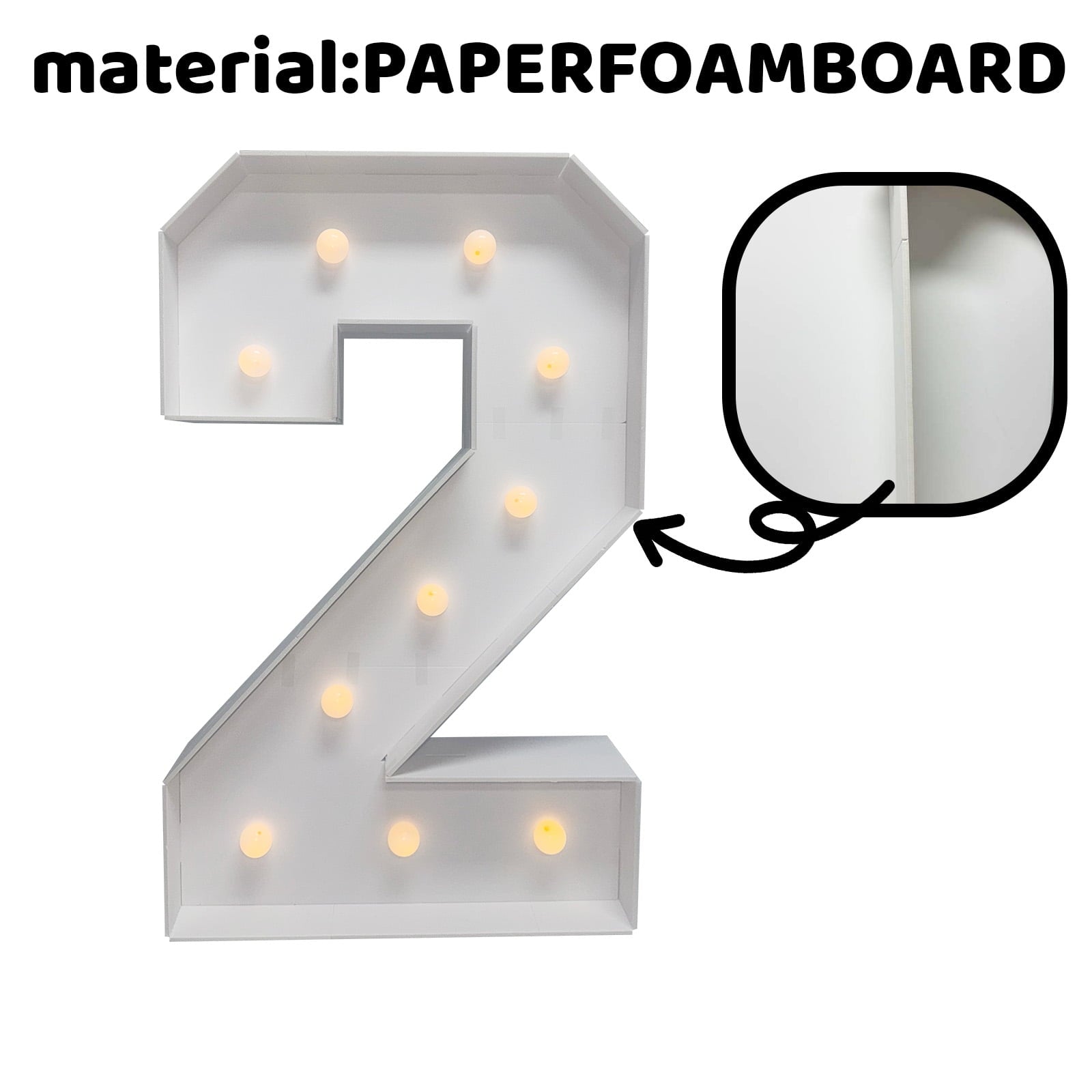 3FT Light Up Marquee Numbers, Warm LED Large Lighted Marquee 2 for 12st 20th 21st Birthday Decoration, Giant Mosaic Light up Number Balloons Anniversary Party Wedding Decoration