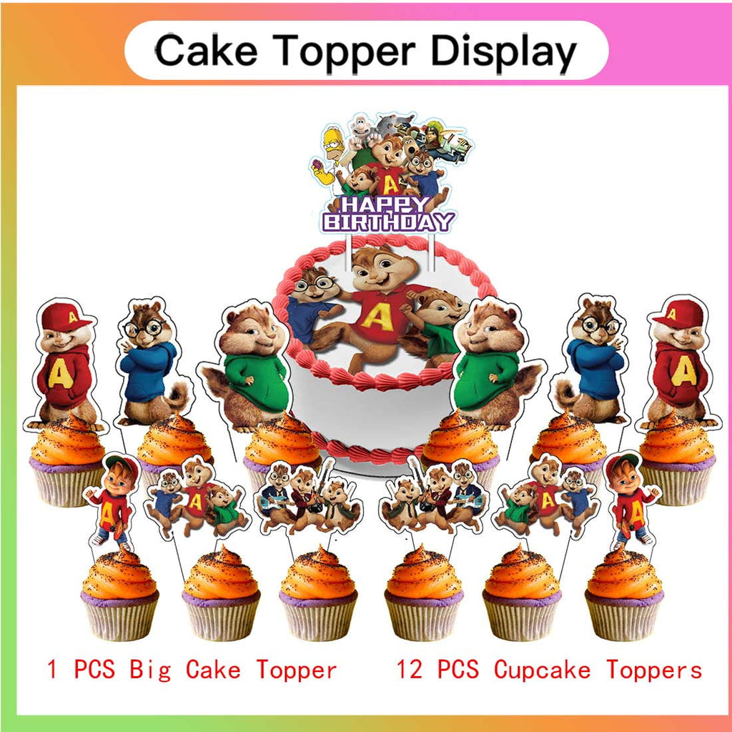 Alvin and The Chipmunks Balloons Party Supplies 1st Decor Tableware Birthday Cake Topper Decorations Banner Backdrop