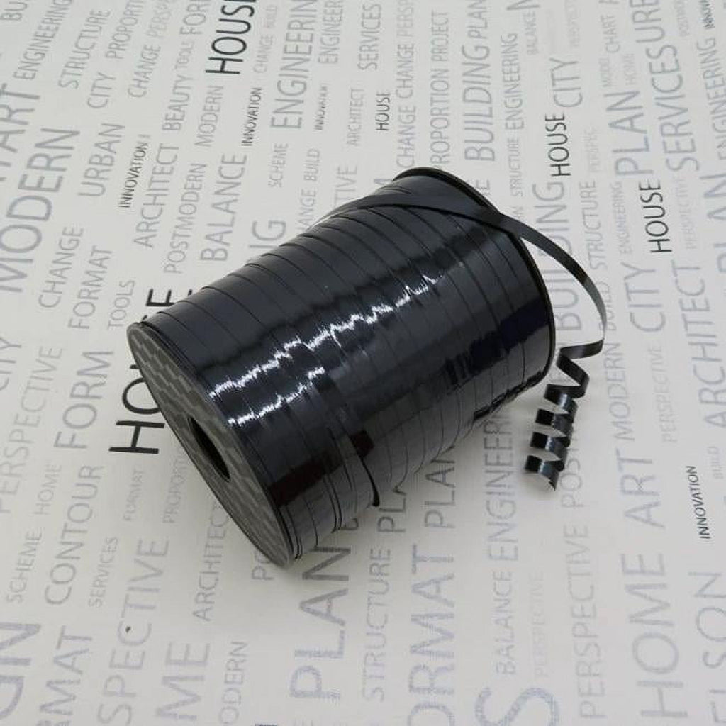 Metallic Shiny Curling Ribbon，400m，0.5cm for Crafts,Gift Wrapping, Balloon String, Baby Shower, Parties & Festivals, Florist Flowers (Reflective black)