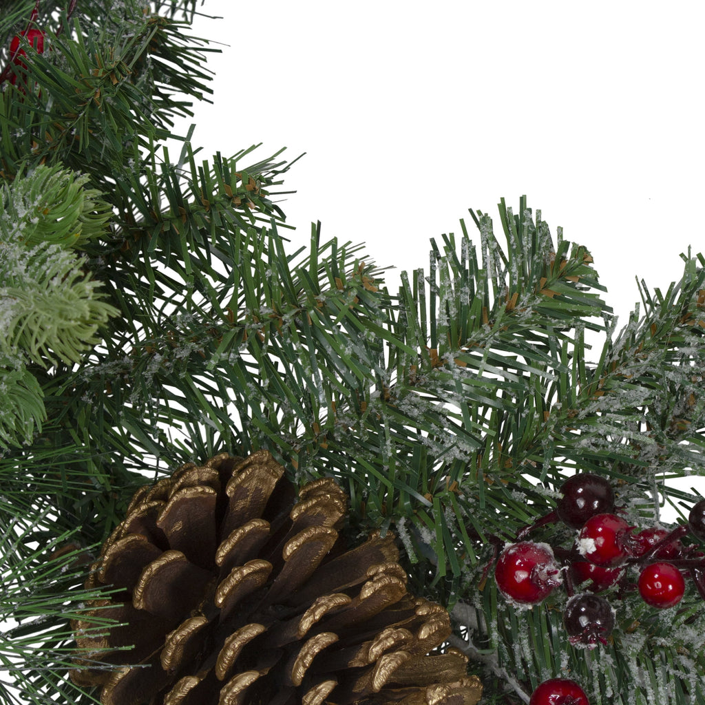 Northlight 6' x 12" Dual Plaid and Berries Artificial Christmas Garland - Unlit
