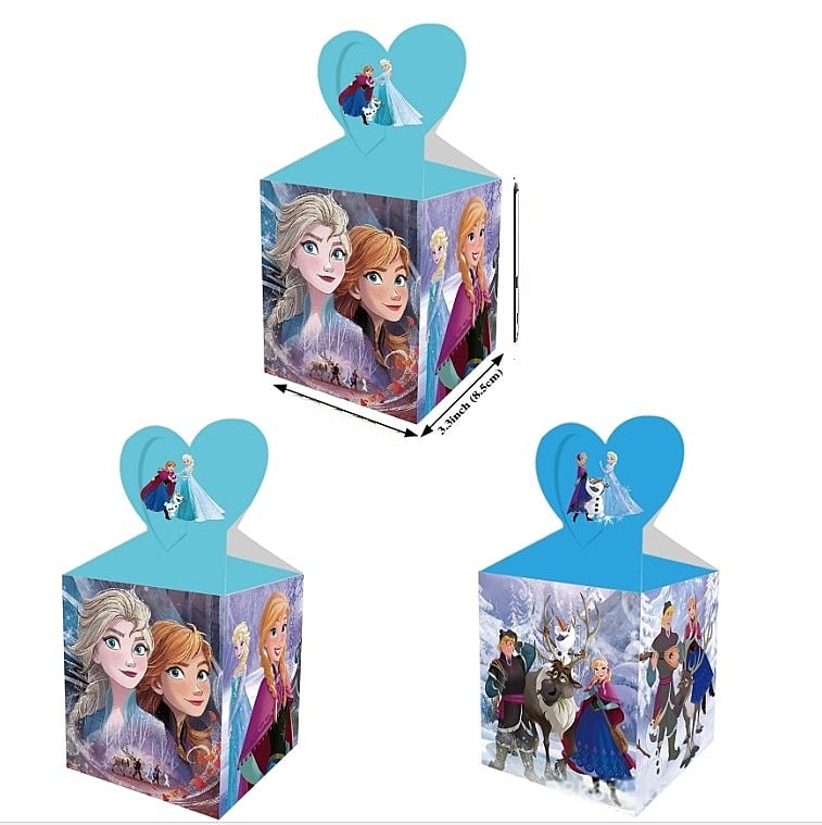 24PCS Frozen Party Candy Boxes for Anime Theme Birthday Party Supplies Decor,Kids Birthday Game Party Kraft Paper Gift Bag Decoration