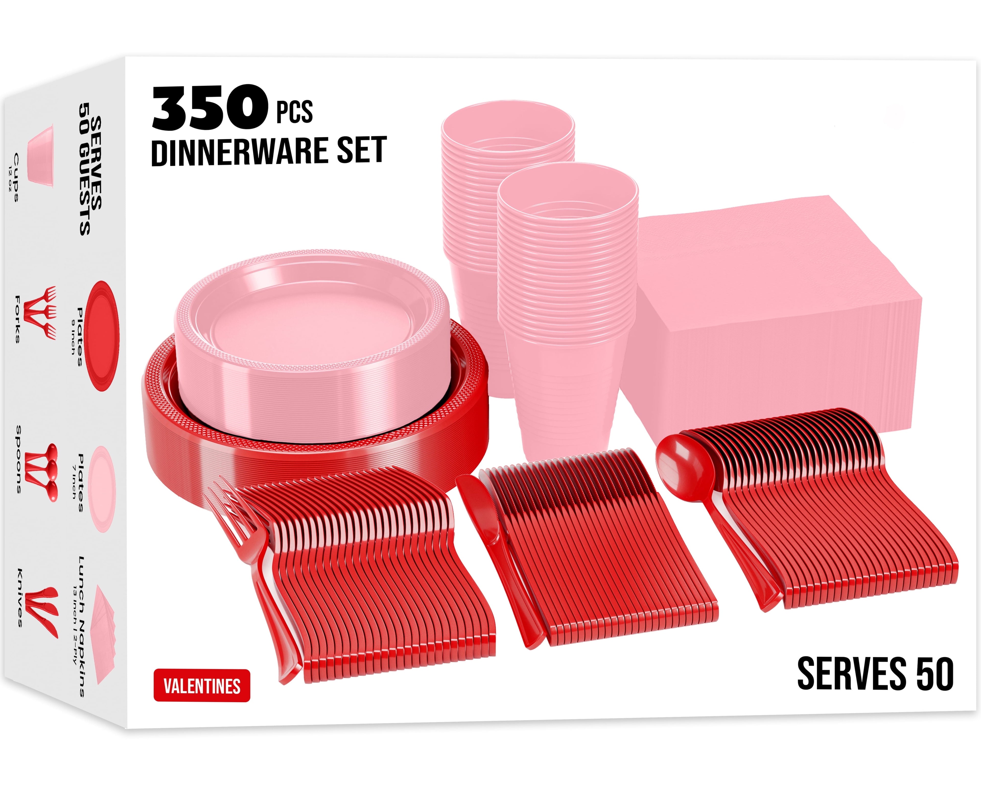Exquisite 350 Piece Easter Plastic Disposable Party Plates & Dinnerware Combo Set