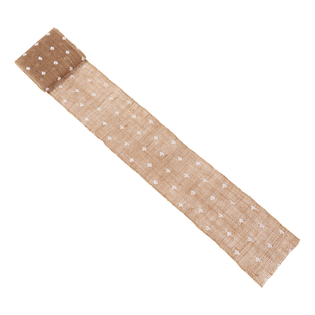 Love, Laugh, Craft Natural Jute Burlap Ribbon, 5"W x 3-Yd, 4-Pk, Precut, Beige/White