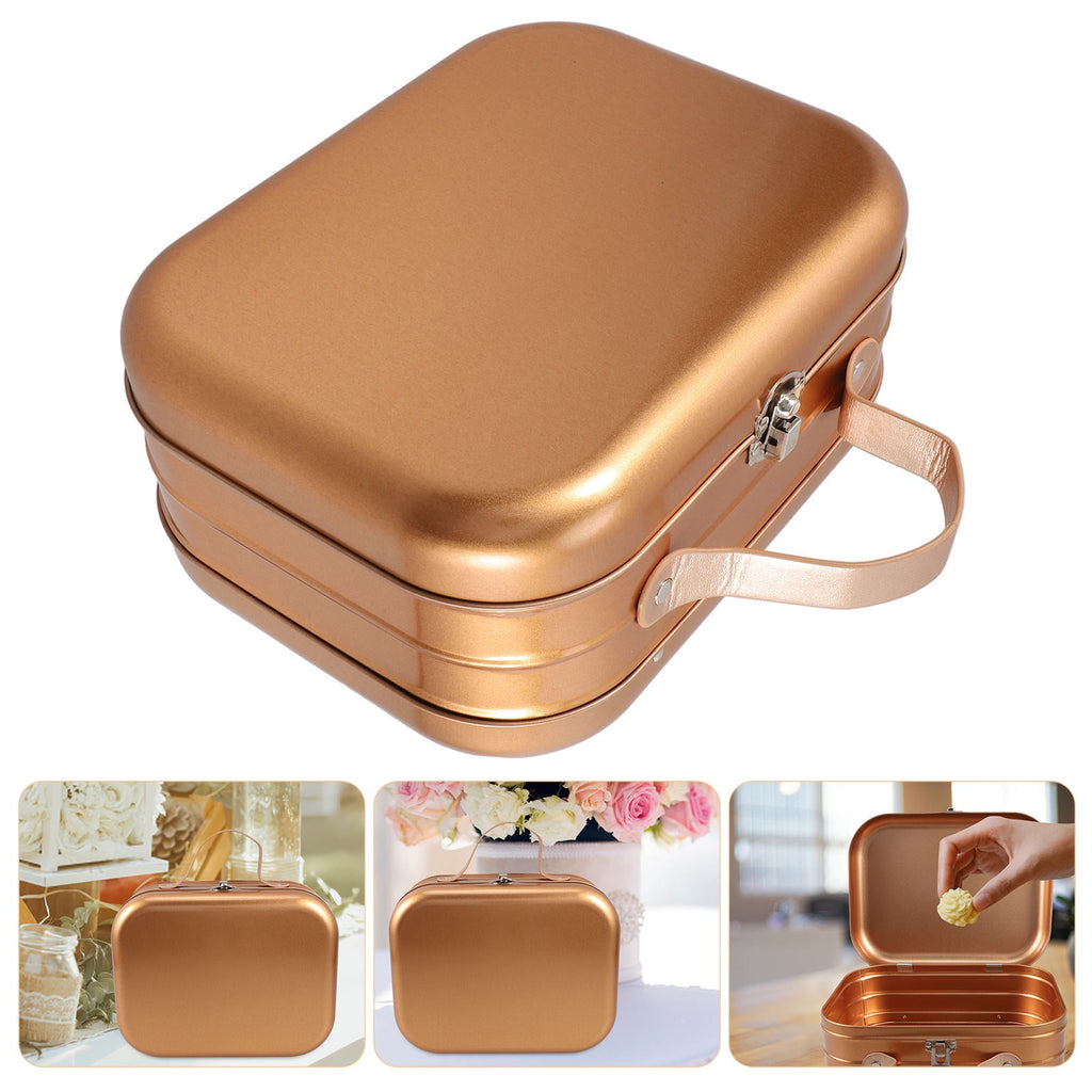 Hemoton 3pcs Wrapping Box Container Handheld Gifts Wrapping Box Tinplate Packing Keepsake Case Tin Packing Case Storage Box Gift Wrapping Case