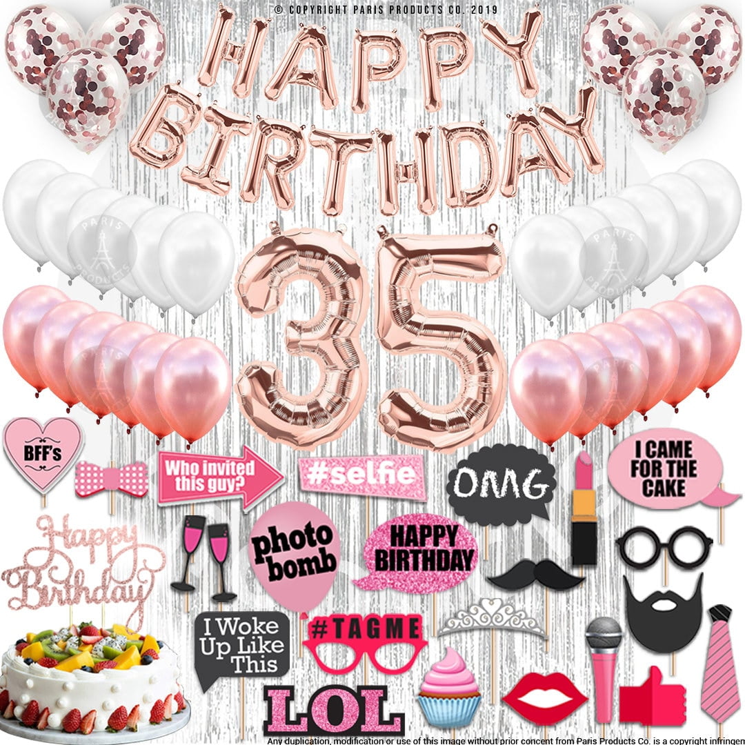 4th Birthday Decorations Party Supplies, Rose Gold 4Number Balloons 4th Foil Mylar Balloons Latex Balloon Decoration 4th Birthday Gifts