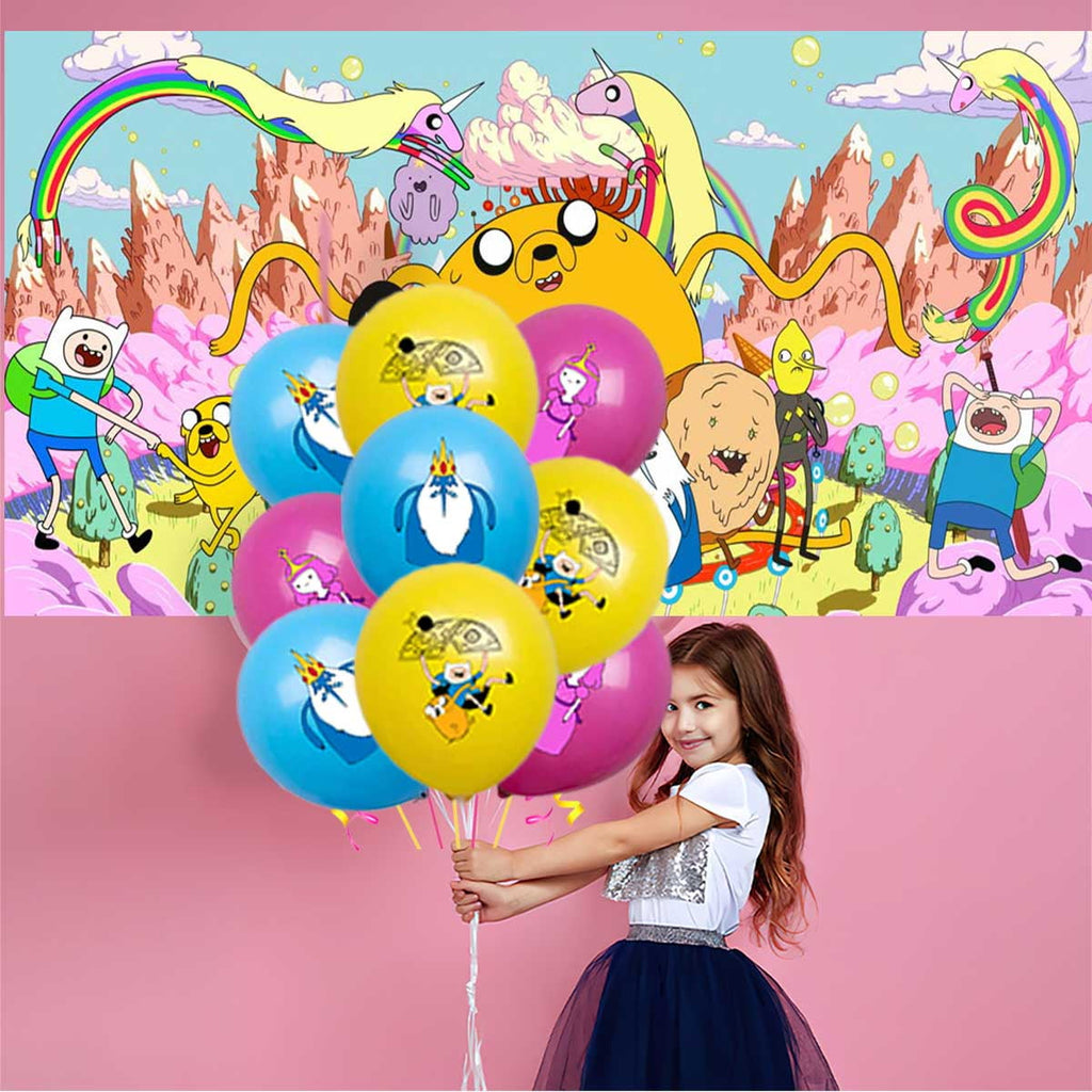 Adventure Time Balloons Party Supplies Decor Tableware Birthday Cake Topper Decorations Banner Backdrop