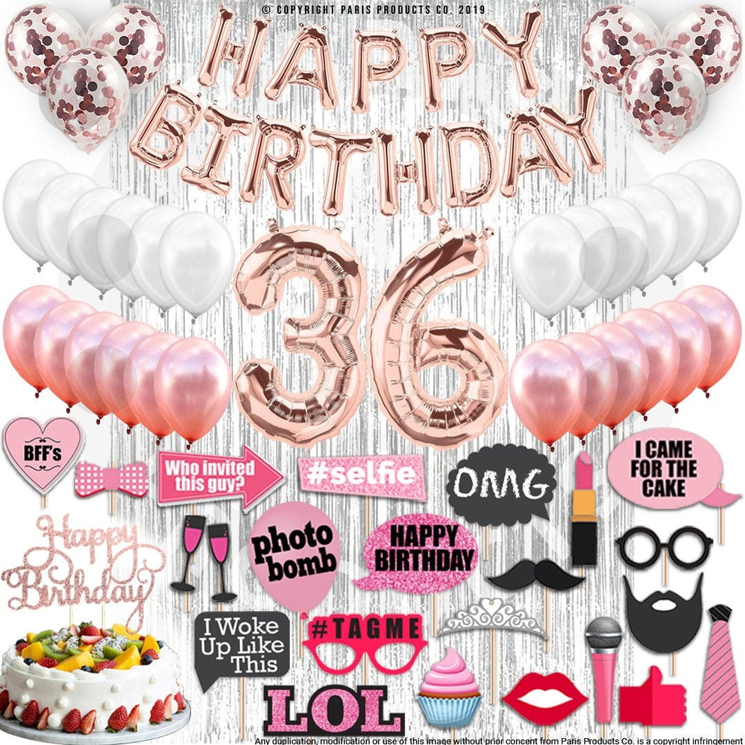 4th Birthday Decorations Party Supplies, Rose Gold 4Number Balloons 4th Foil Mylar Balloons Latex Balloon Decoration 4th Birthday Gifts