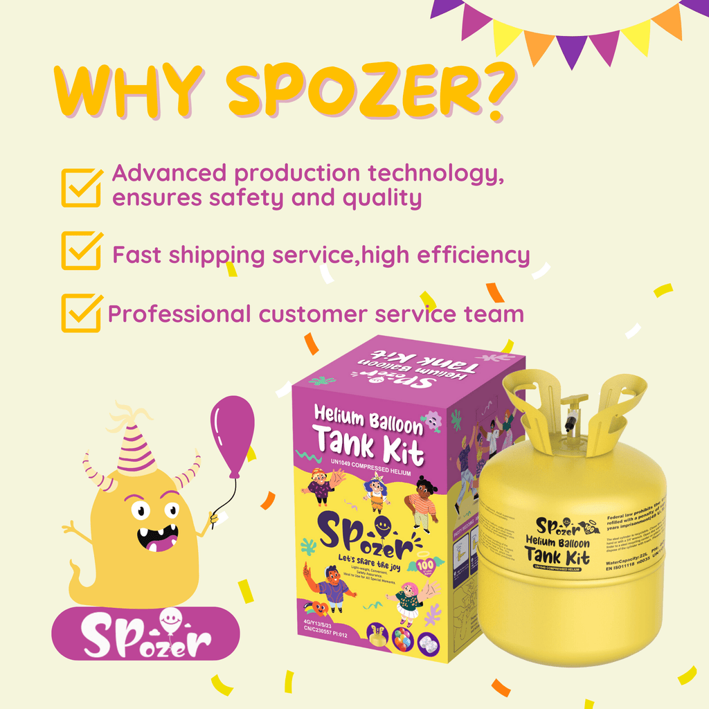 Spozer 22L Helium Tank  up to 100 Latex Balloons at Home Helium  Kit Blend for Birthdays Anniversaries Parties