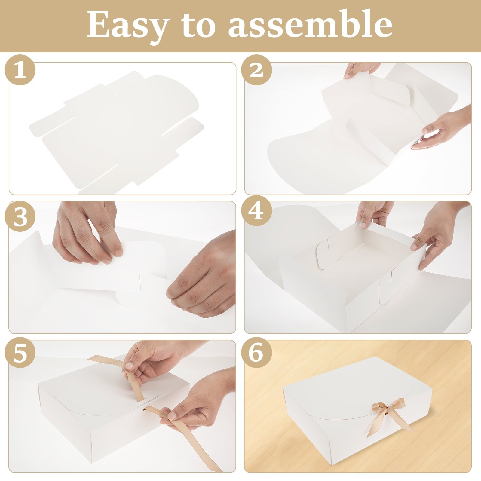 10 Pcs Gift Boxes with Lids and Ribbon Paper Present Box Large Capacity Paper Boxes Reusable Bridesmaid Proposal Box Decorative Gift Wrap Box for Wrapping Gifts