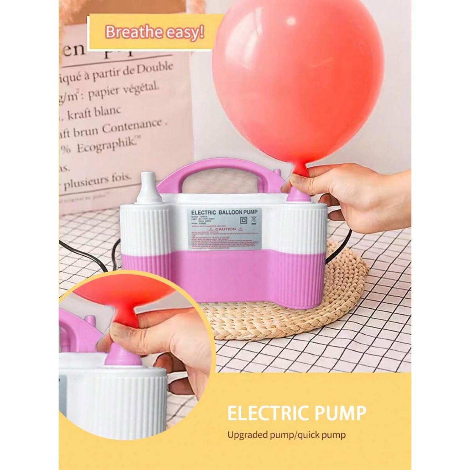 Electric Air Balloon Pump, Portable Dual Nozzle Electric Balloon Inflator For Birthday Wedding Party Decoration