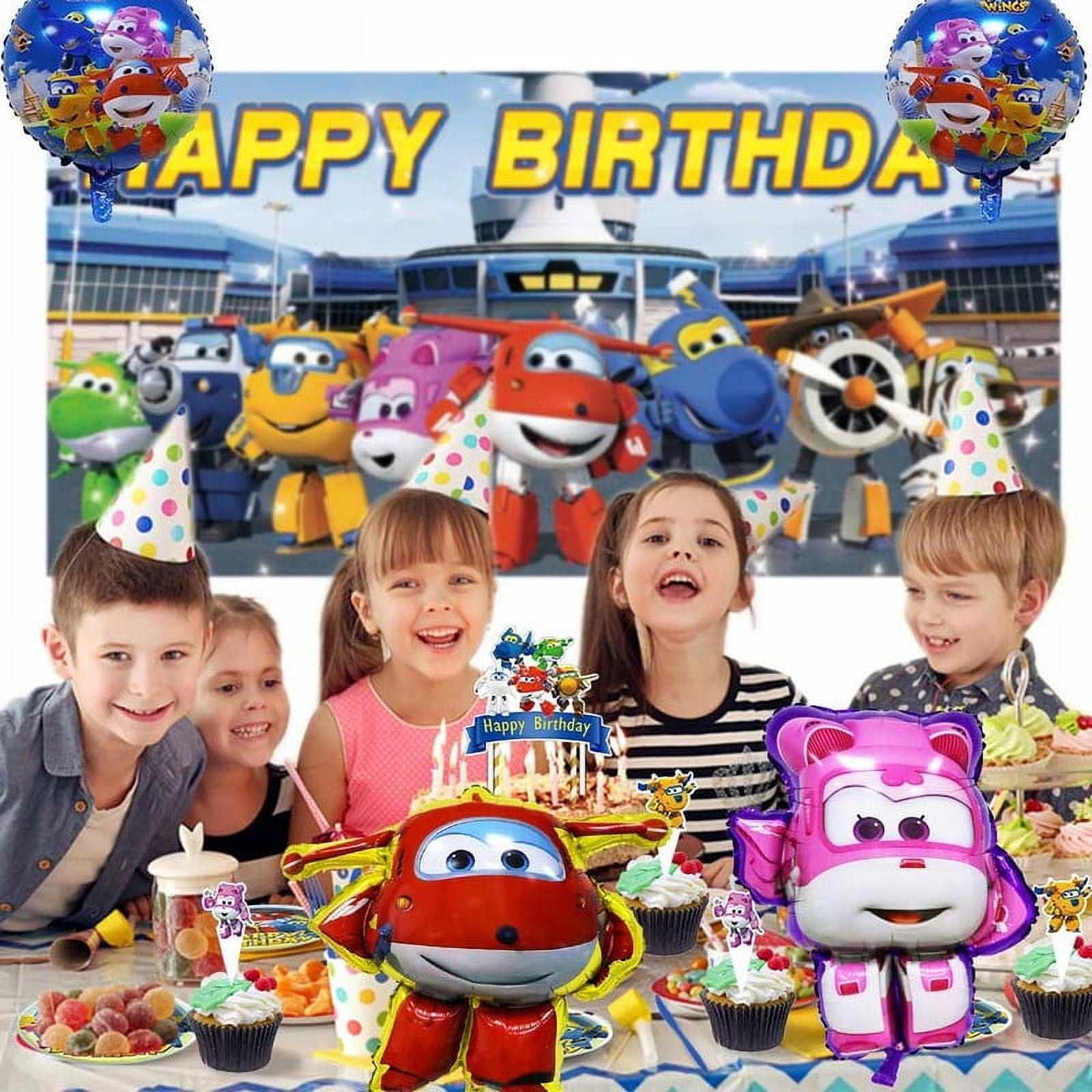 Super Wing Party Supplies Plates Decorations Birthday Cake Topper Banner Decor Backdrop Balloons