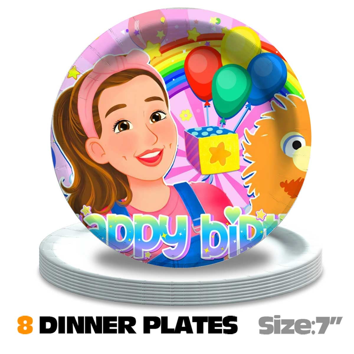 Ms Rachel Party Supplies Birthday Balloons Plates Decoration Cake Topper Decor Tableware Banner Backdrop