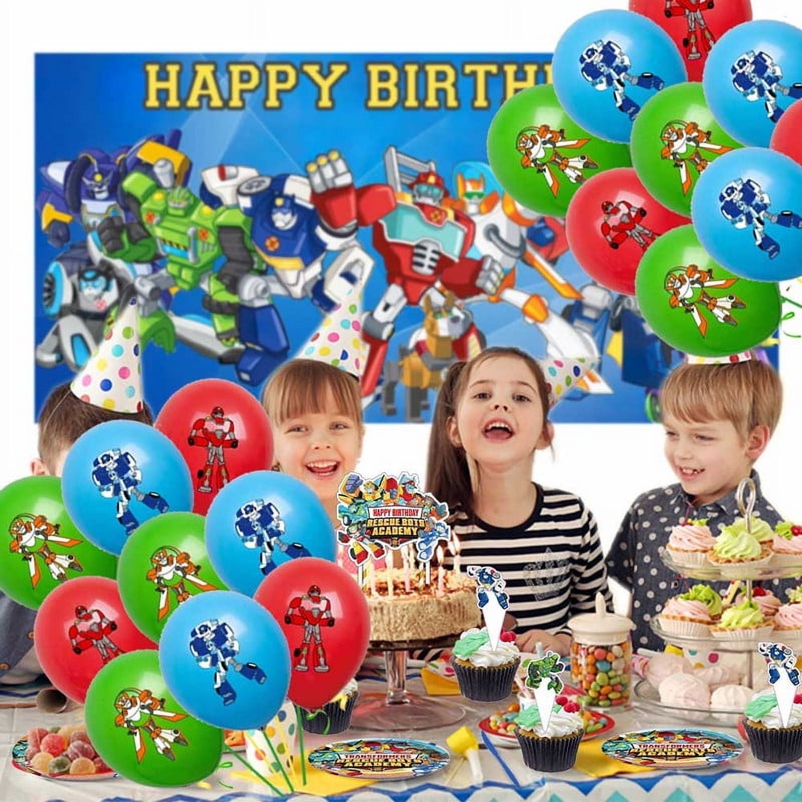 Transformer Party Supplies Plates Decorations Birthday Cake Topper Banner Decor Backdrop Balloons