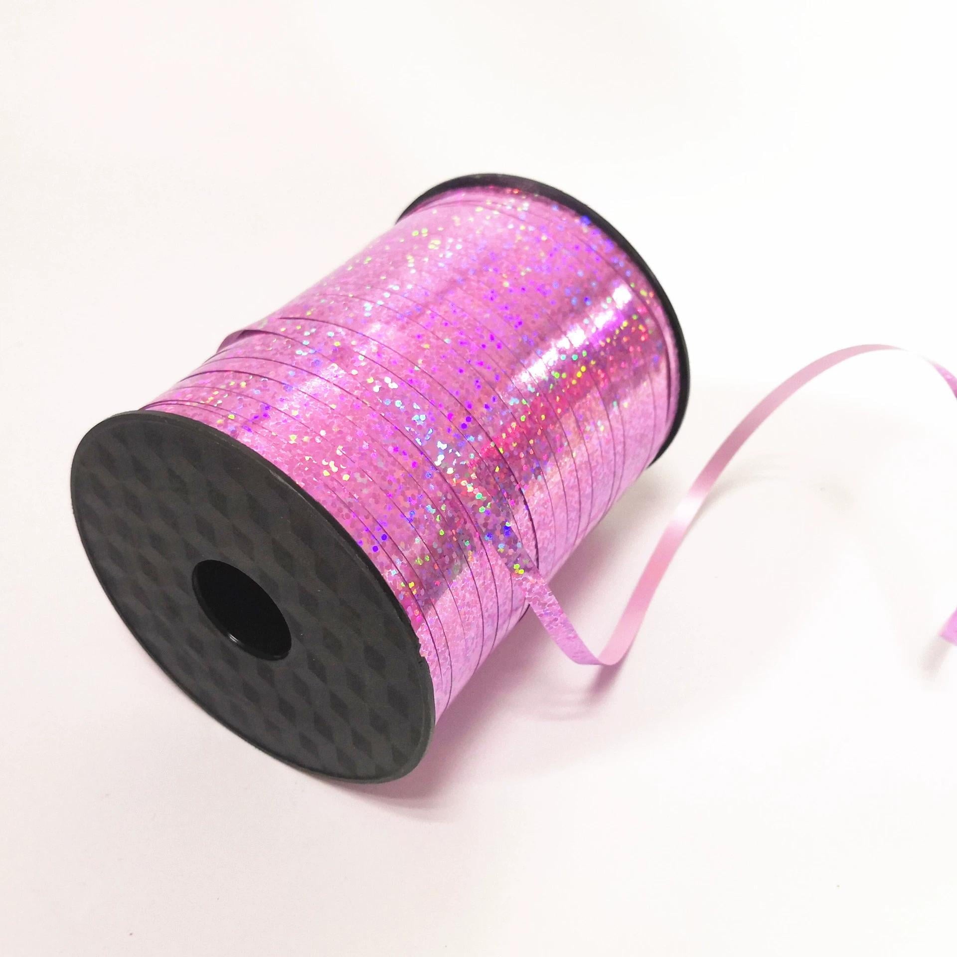 Metallic Shiny Curling Ribbon，400m，0.5cm for Crafts,Gift Wrapping, Balloon String, Baby Shower, Parties & Festivals, Florist Flowers (Laser Pink)