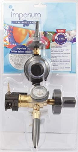 Helium Tank Combo Mylar and Latex Balloon Filler Valve (With Foil Balloon Auto Shut Off Valve, String Cutter, Tying Disc Post and Total Ribbon System)