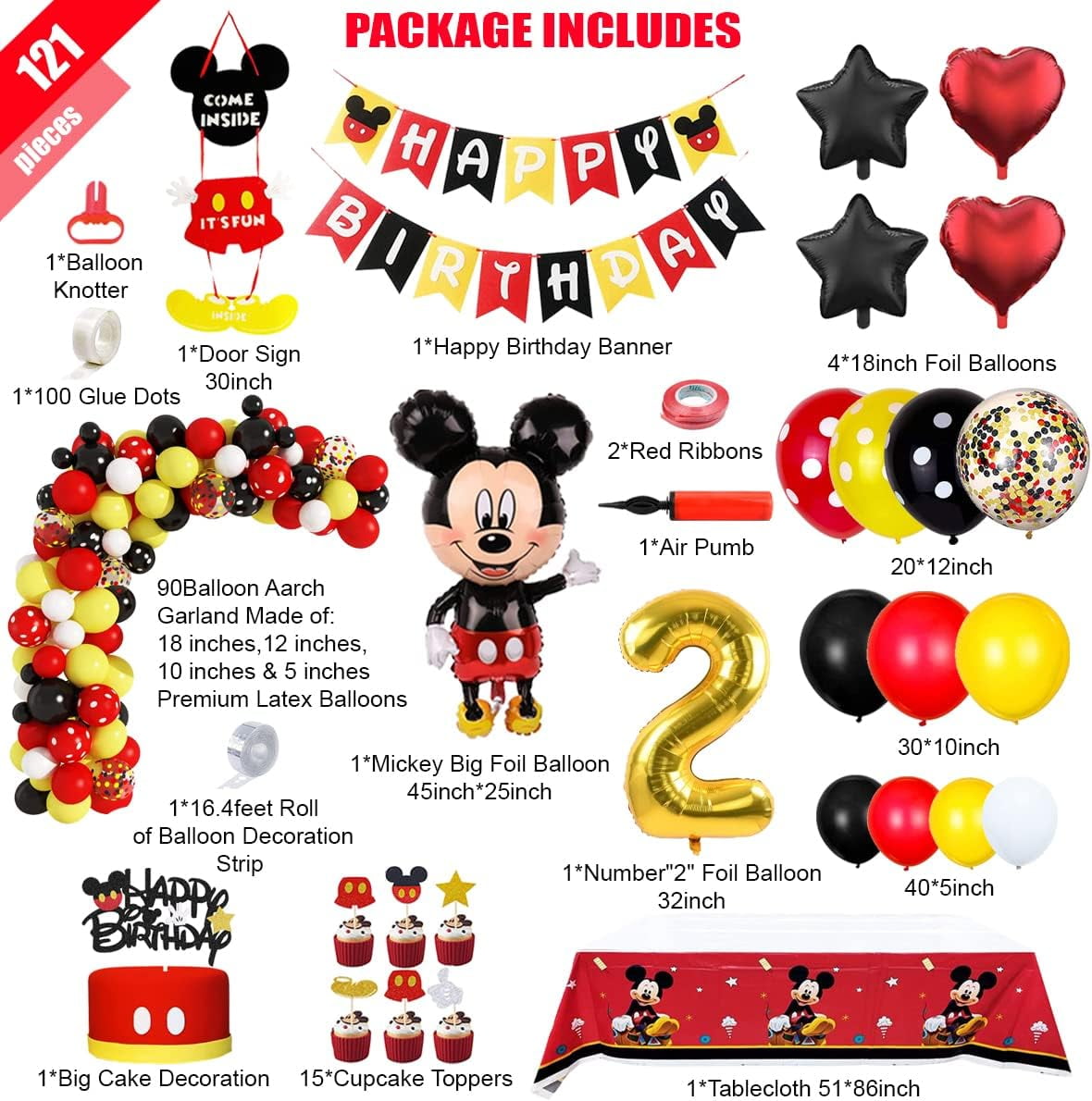 Sparkles Hub M - Mouse Latex Party Supply Sets, 45" Balloon