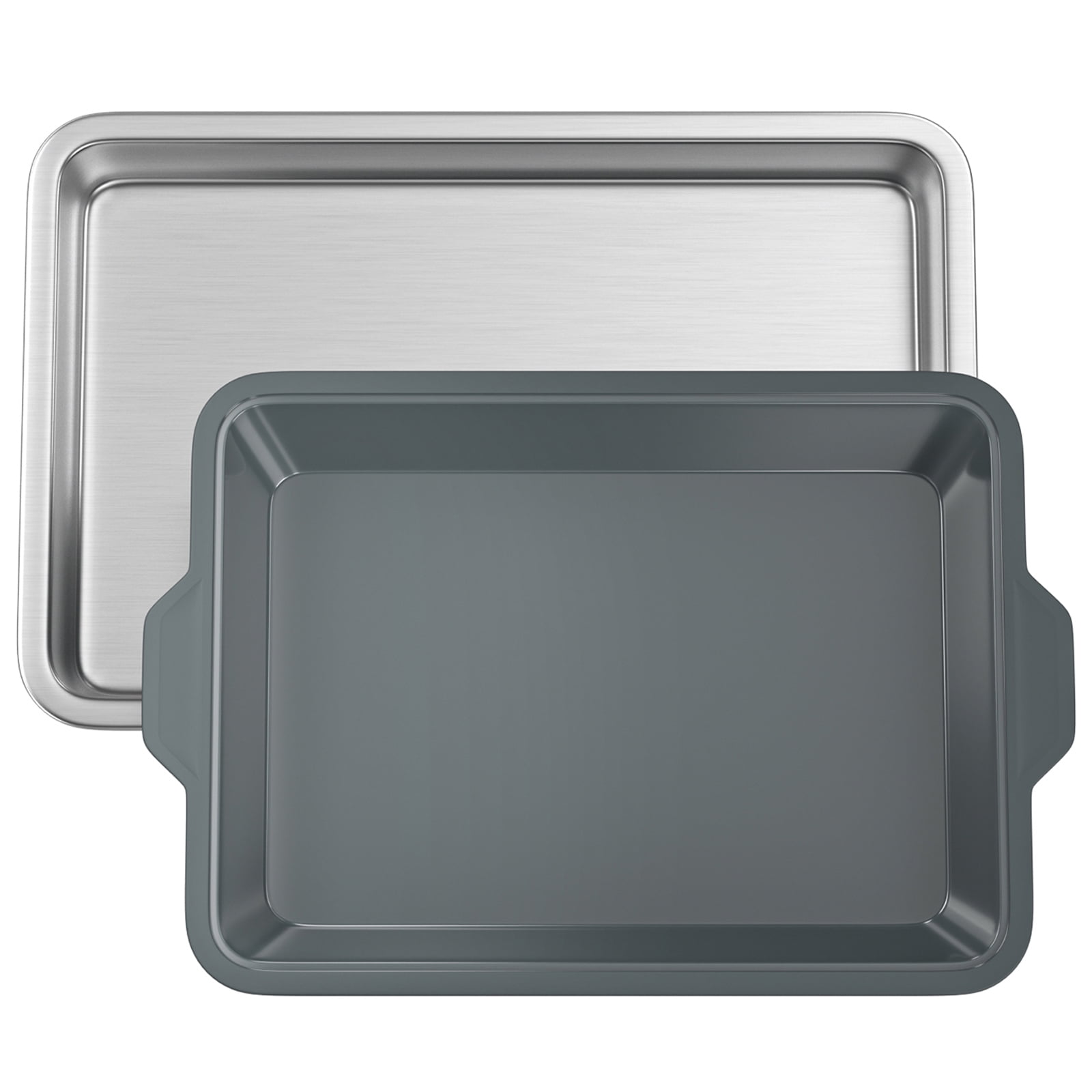 UPTRUST Food Prep BBQ Tray, Grilling Prep and Serve Trays with Silicone Marinade Container for Marinating Meat and Stainless Steel Serving Platter for all your Grilled Barbecue, Grilling Gifts for Men