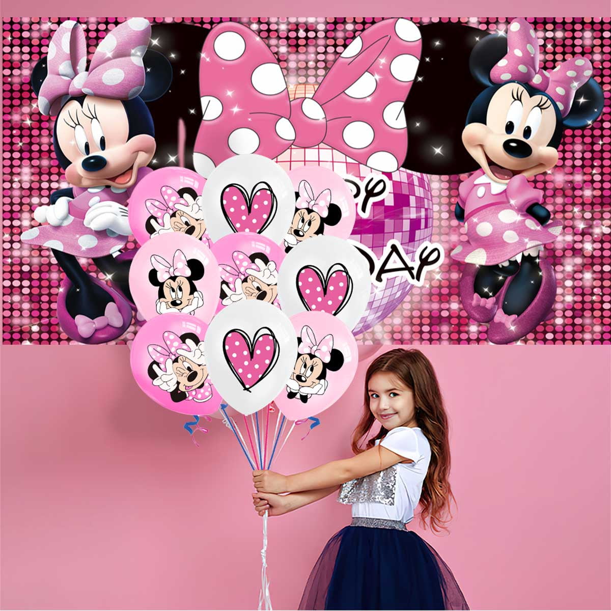 Mouse Birthday Party Supplies Balloons Plates Decoration Cake Topper Decor Tableware Banner Backdrop