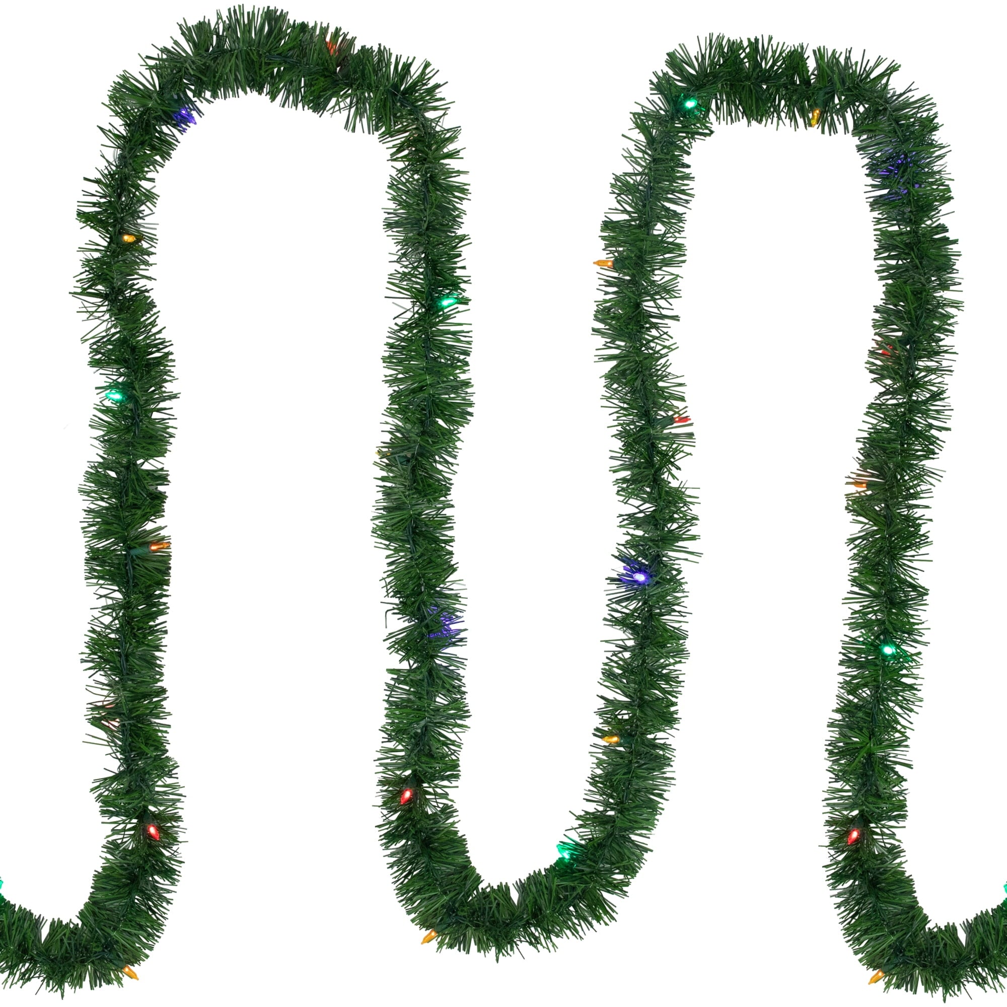 Northlight 18' x 3" Pre-Lit Pine Artificial Christmas Garland, Multicolor LED Lights