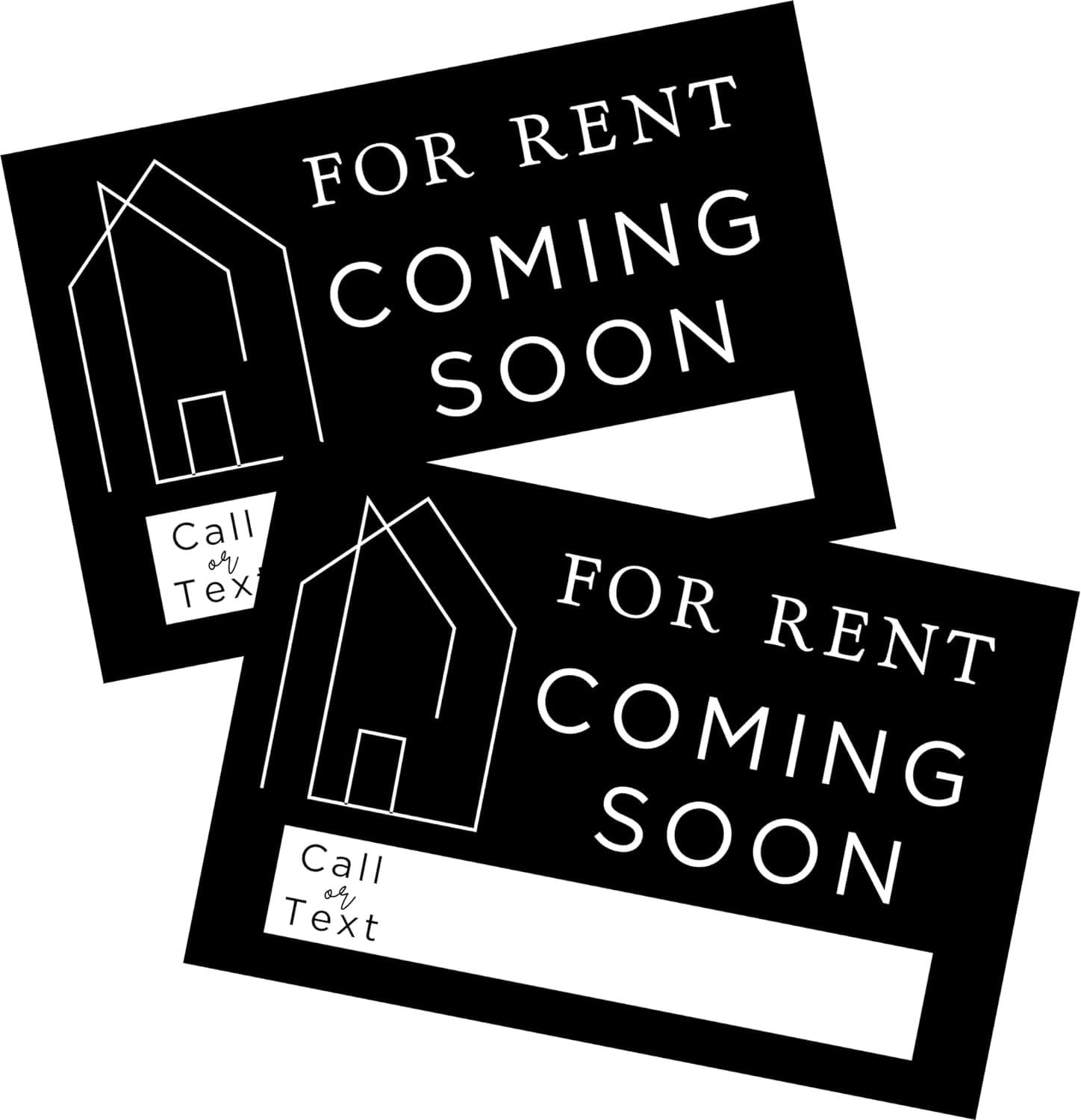 Coming Soon For Rent Real Estate Sign for Home  12 x 18 Yard Sign with H Frame Stake Home for Sale Double Sided Open House Realtor For Rent by Owner Classy White Minimalist Modern