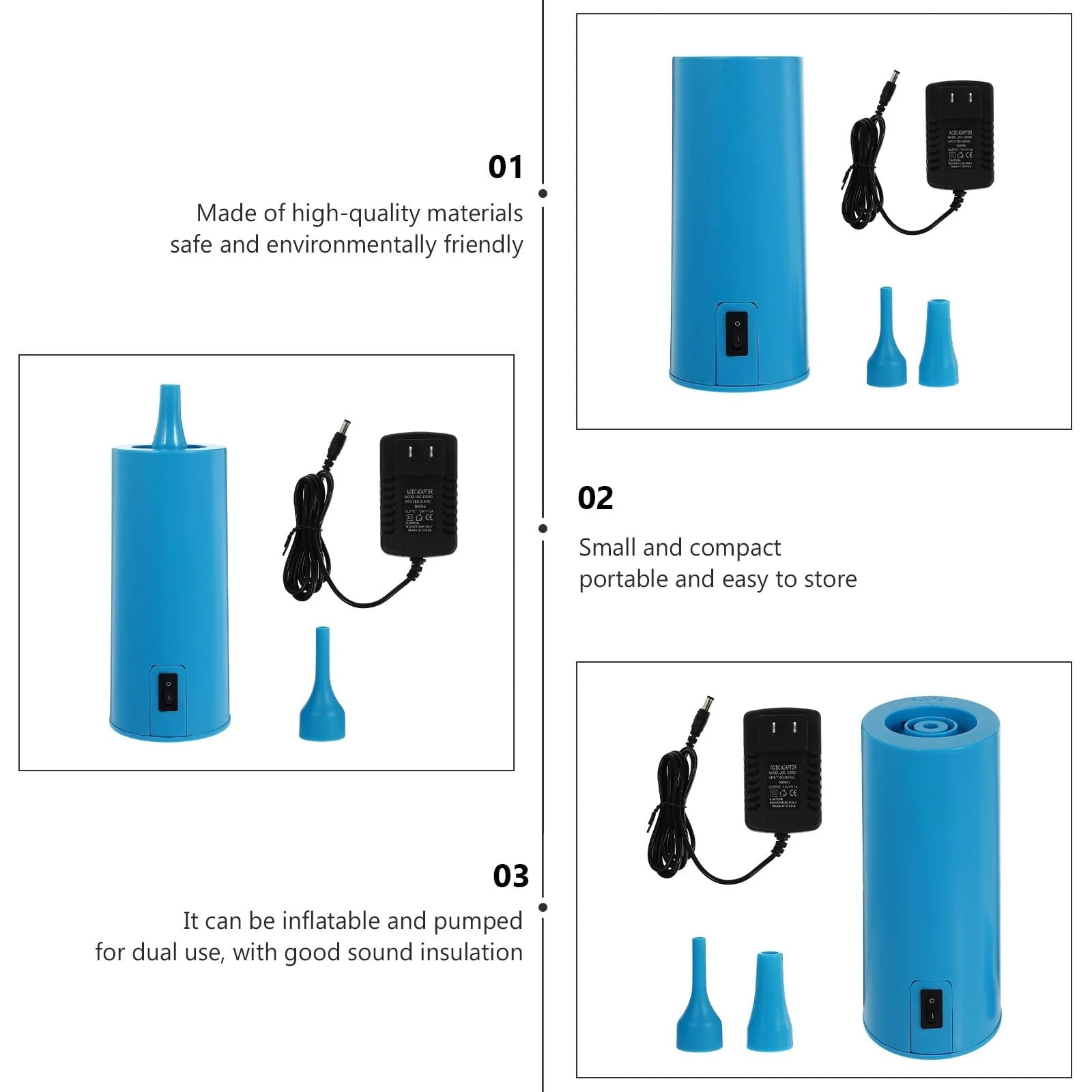 Electric Air Pump Balloons – Dual Nozzle Inflator with Extension Tube for Foil, Latex & Animal Shape Balloons (12V 18W)