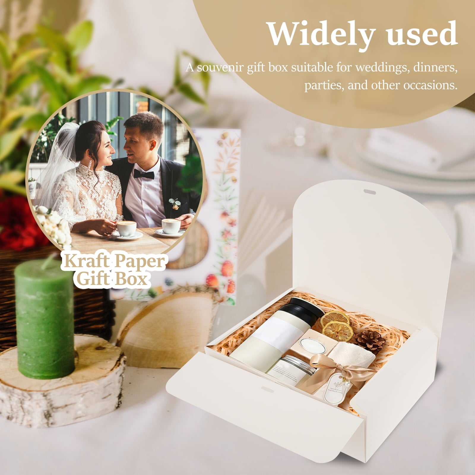 10 Pcs Gift Boxes with Lids and Ribbon Paper Present Box Large Capacity Paper Boxes Reusable Bridesmaid Proposal Box Decorative Gift Wrap Box for Wrapping Gifts