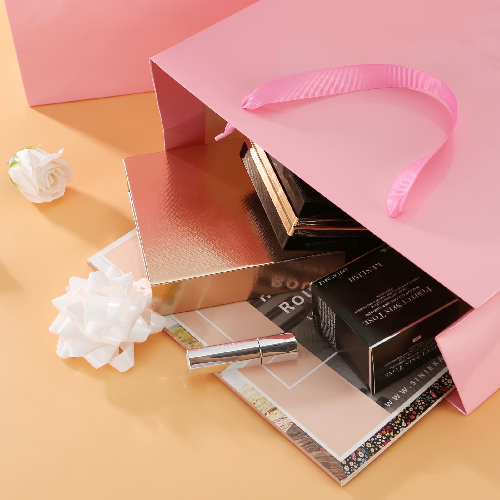 JINMING 12 Count Pink Extra Large Gift Bags, 16x6x12 inches, Extra Large Paper Bags with Handles
