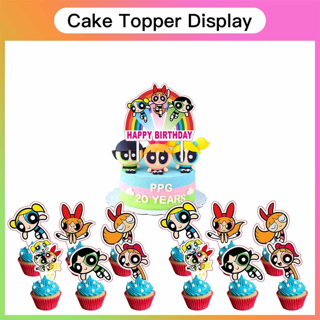 The Powerpuff Girls Party Supplies Plates Decorations Birthday Cake Topper Banner Decor Backdrop Balloons