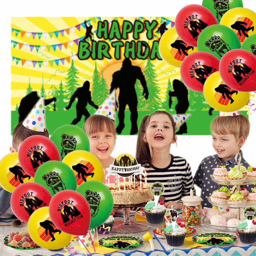 Big Foot Party Supplies Plates Decorations Birthday Cake Topper Banner Decor Backdrop Balloons