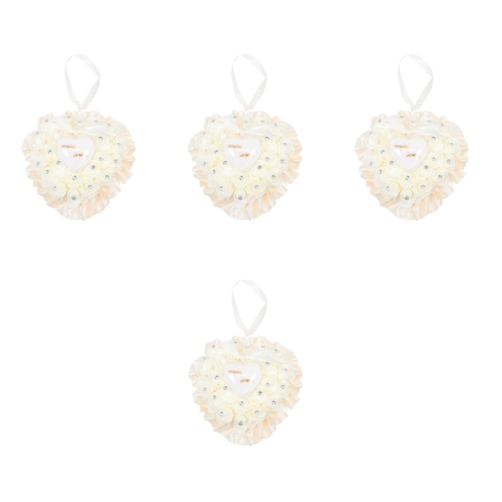 4 Count Heart Shape Cushion Ring Bearer Pillows Wedding Ideas
