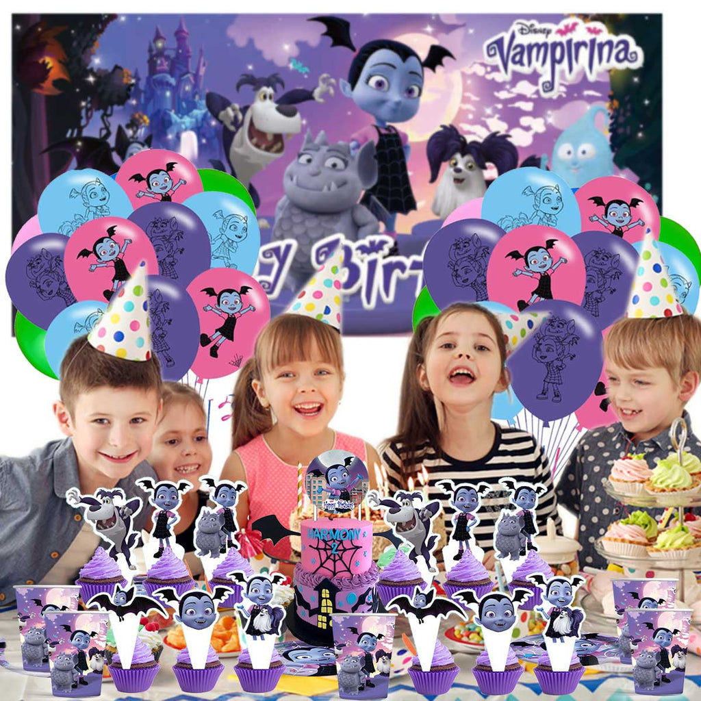 Vampirina Plates Tableware Balloons Party Supplies Cake Topper Banner Decorations Birthday Decor Banner Backdrop