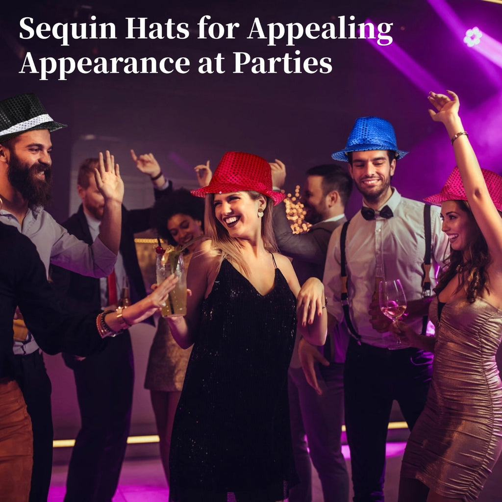 12 Pcs Western Glitter Sequin Hat, Solid Color Dance Hat, Women Men Party Prop Supplies