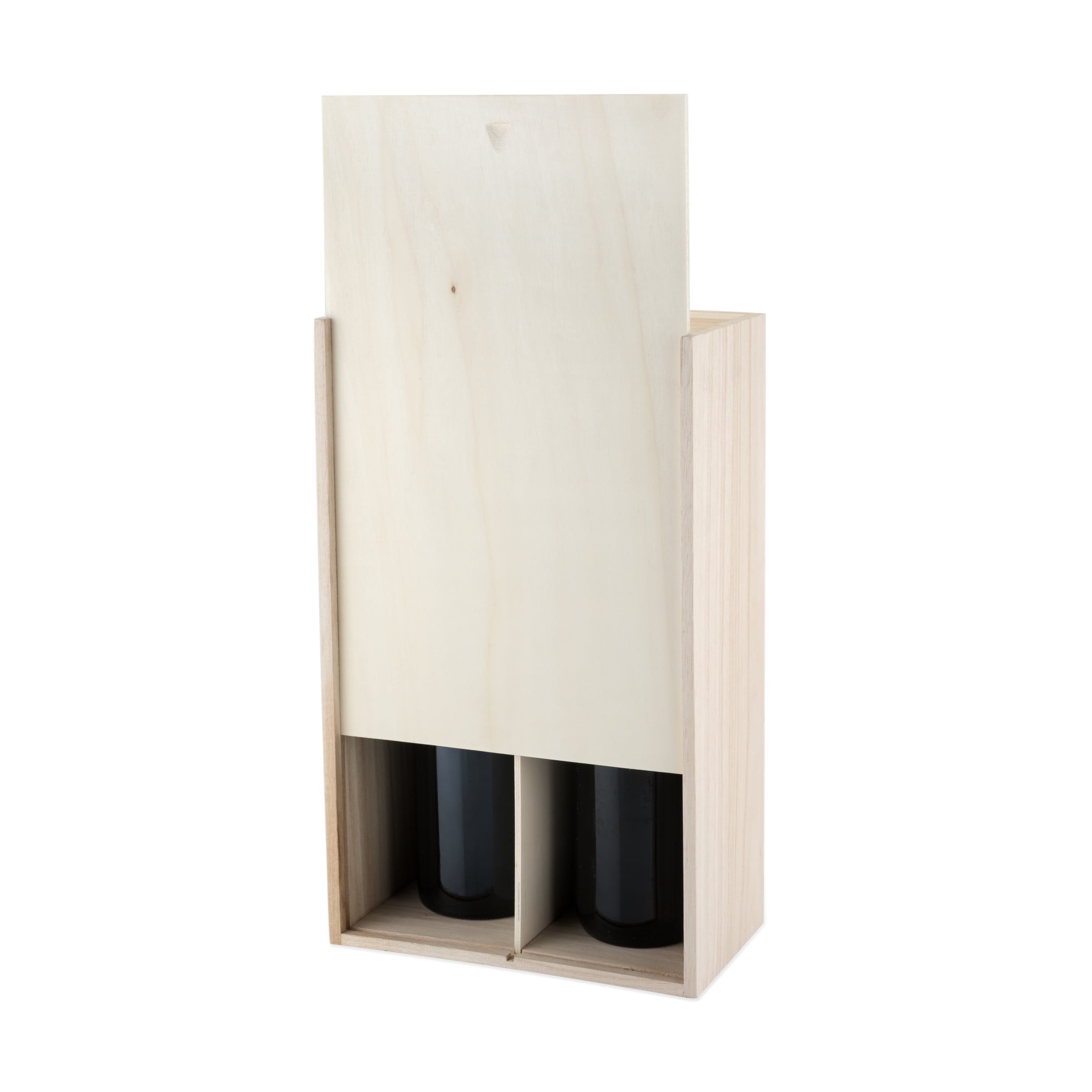 Twine Wooden Wine Box, 2-Bottle Wine Gift Box Paulownia Wood, Wedding Gifts