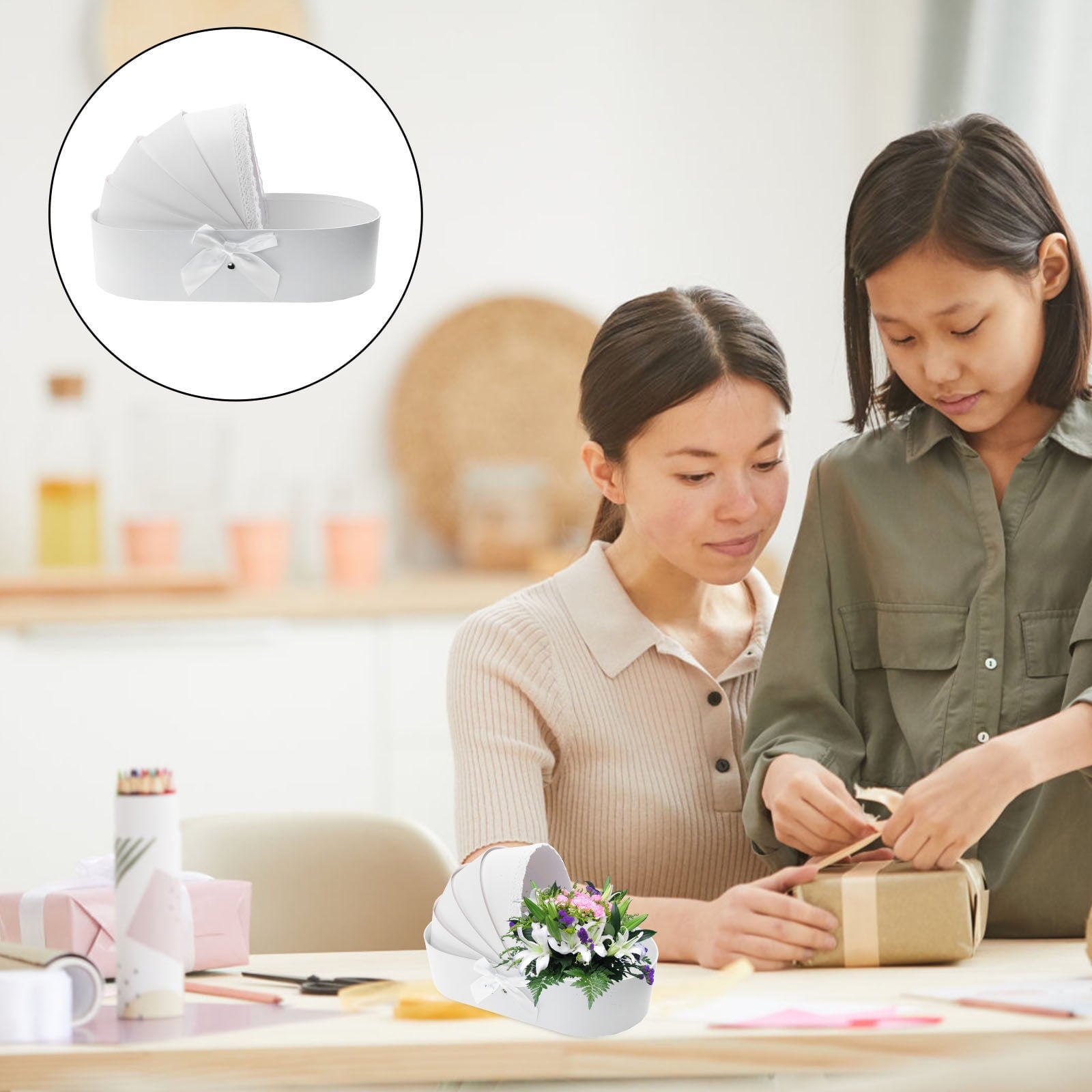 Raindrops 3pcs Bouquet Paper Gift Box Flower Paper Box Bouquet Wrapping Box Florist Bouquet Box