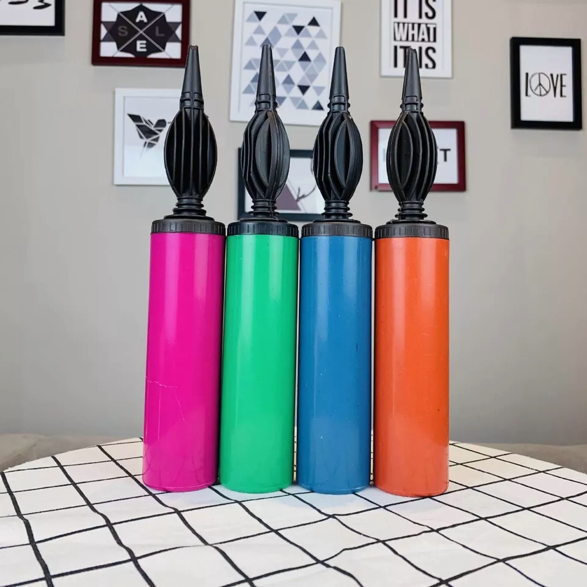 Portable Handheld Plastic Air Inflator Double Action Balloon Pump(Random Color)