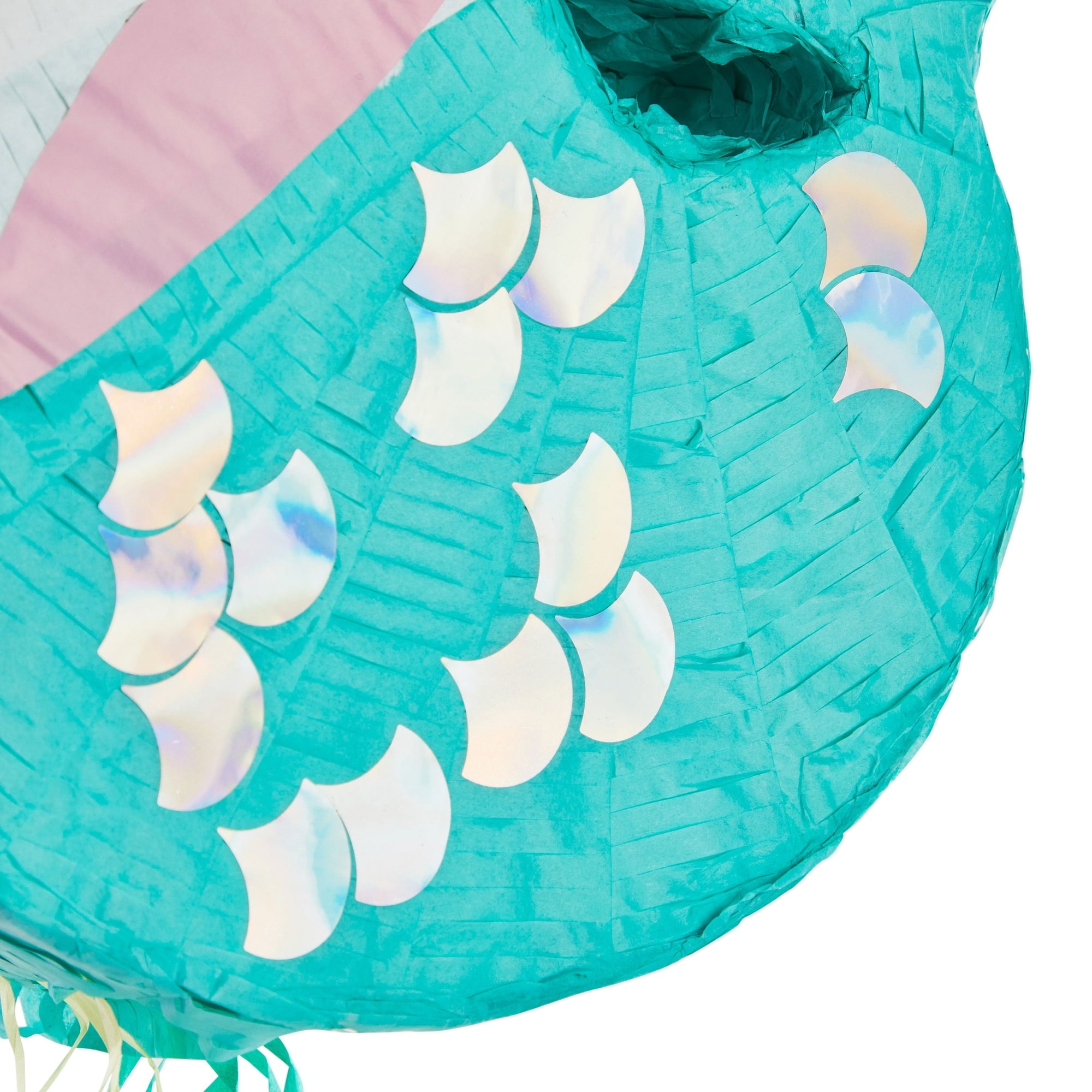 Unicorn Mermaid Pinata - Pull String Pinata for Girls Under the Sea Party Decorations, Rainbow Birthday (Small, 16.5x13x3 In), For Ages 3+