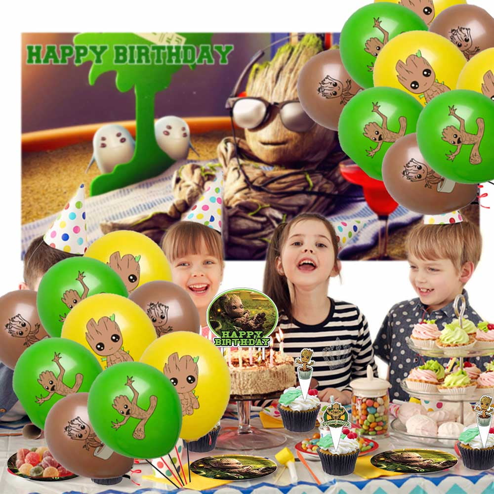 I am Groot Party Supplies Plates Decorations Birthday Cake Topper Banner Decor Backdrop Balloons