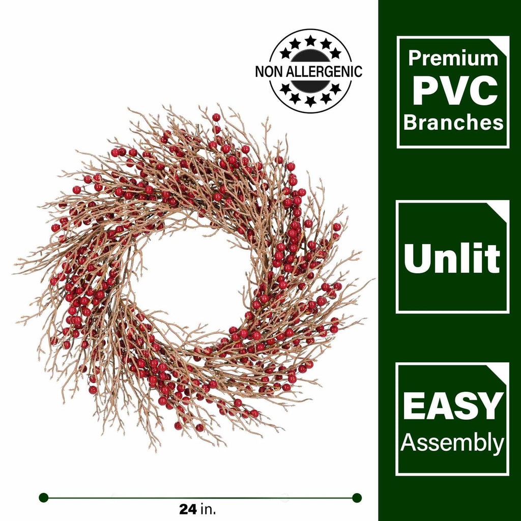 Fraser Hill Farm Red Berry Garland, 9 Feet Long | Life-Like Artificial Garland Perfect Holiday Party Wall Decor or General Christmas Decorations | FF006GL-108-0RD