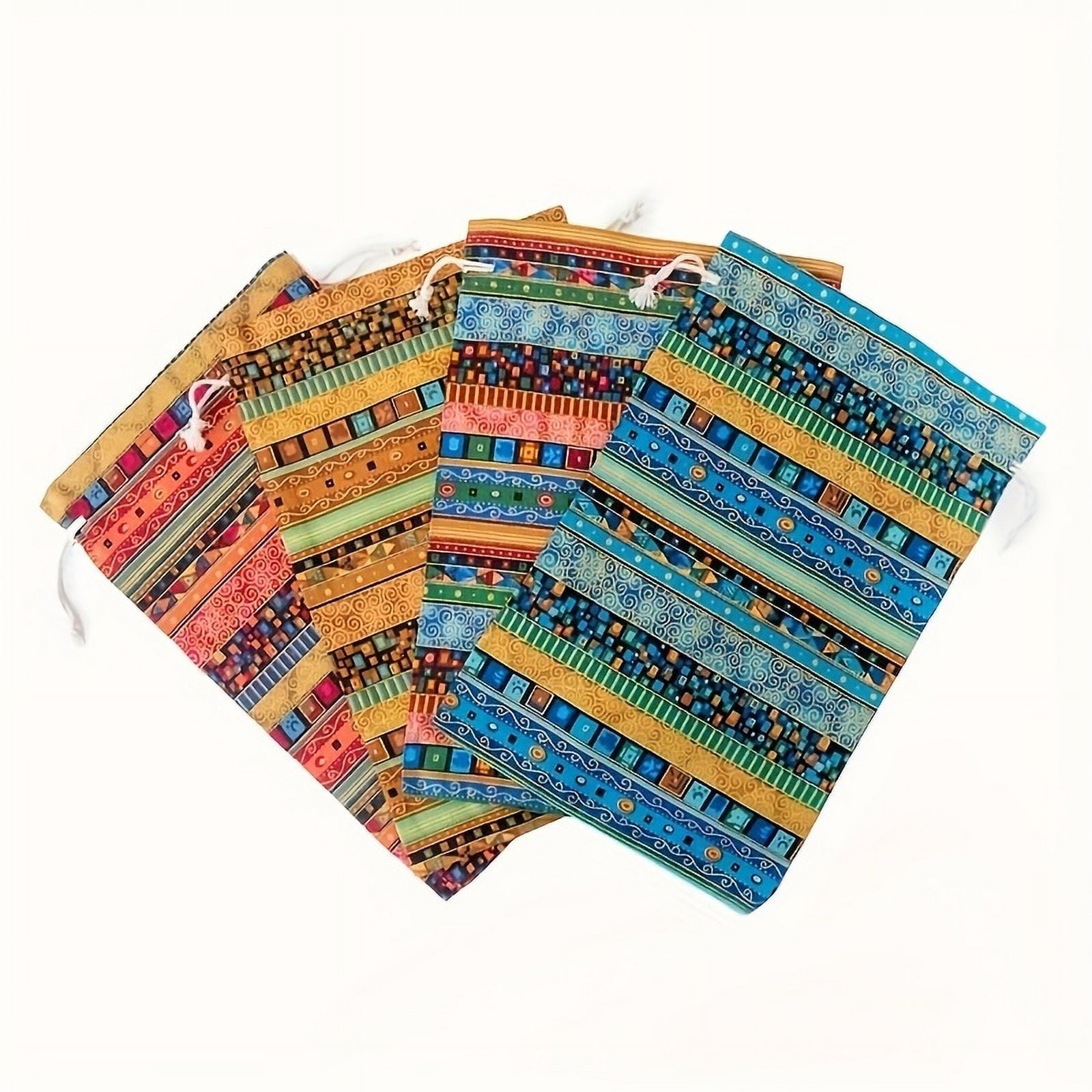 20/40/80Pcs Egyptian Ethnic Style Linen Burlap Bag, Gift Bags Breathable Jewelry Pouches with Drawstring Packing Storage Jute Sacks Jewelry Gift Candy Storage Bag, Multi-color