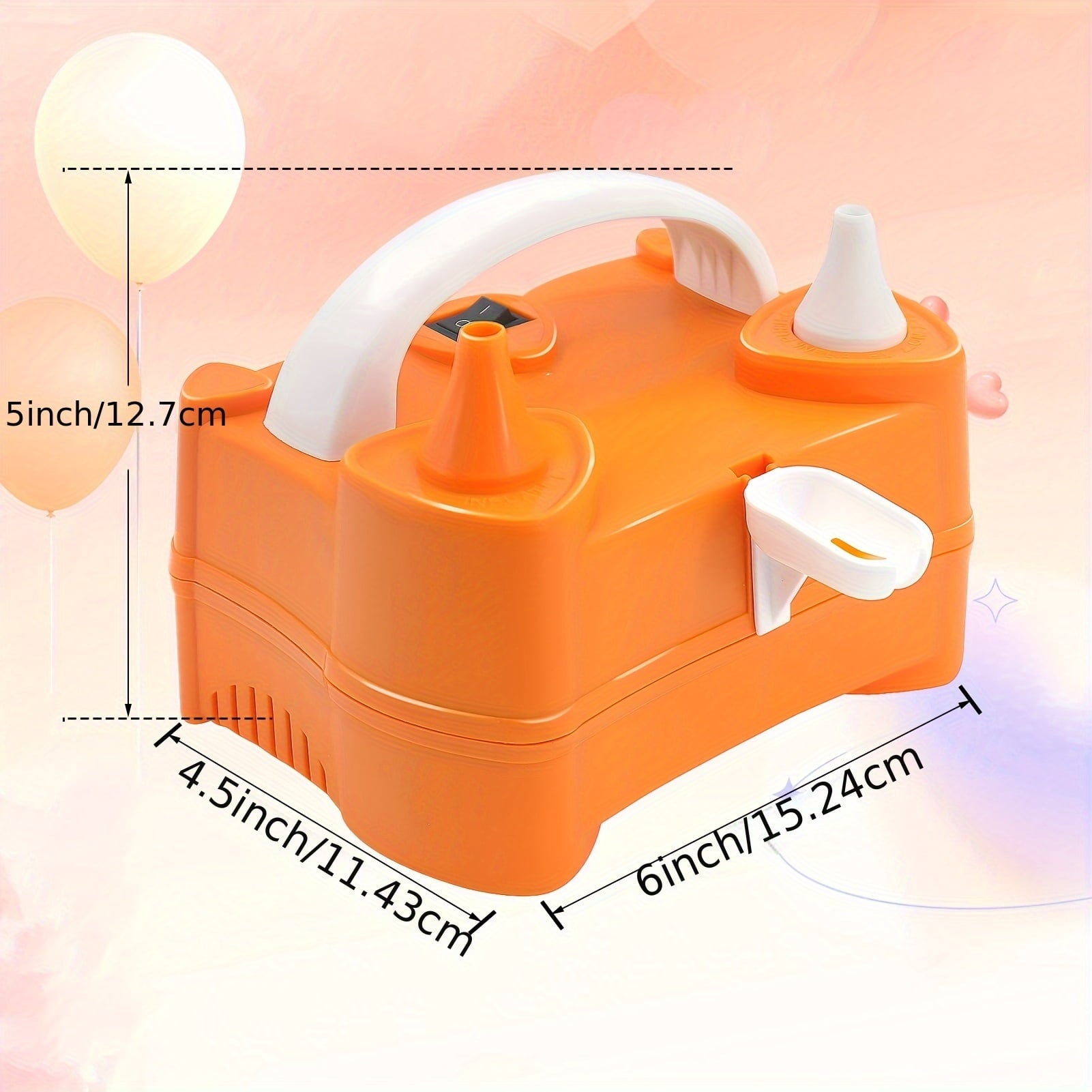Portable Automatic Dual Nozzle Balloon Pump Electric Air Inflator with Tying Tools,Perfect for Birthday Parties, Showers Decorations, Party Balloon Inflator |Durable Plastic Construction
