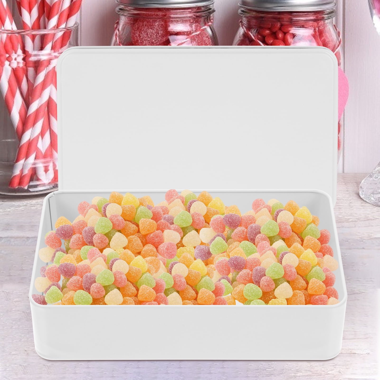 6 pcs  Tin Box With Lid Small Tin Boxes Rectangle Tinplate Boxes Tinplate Gift Boxes