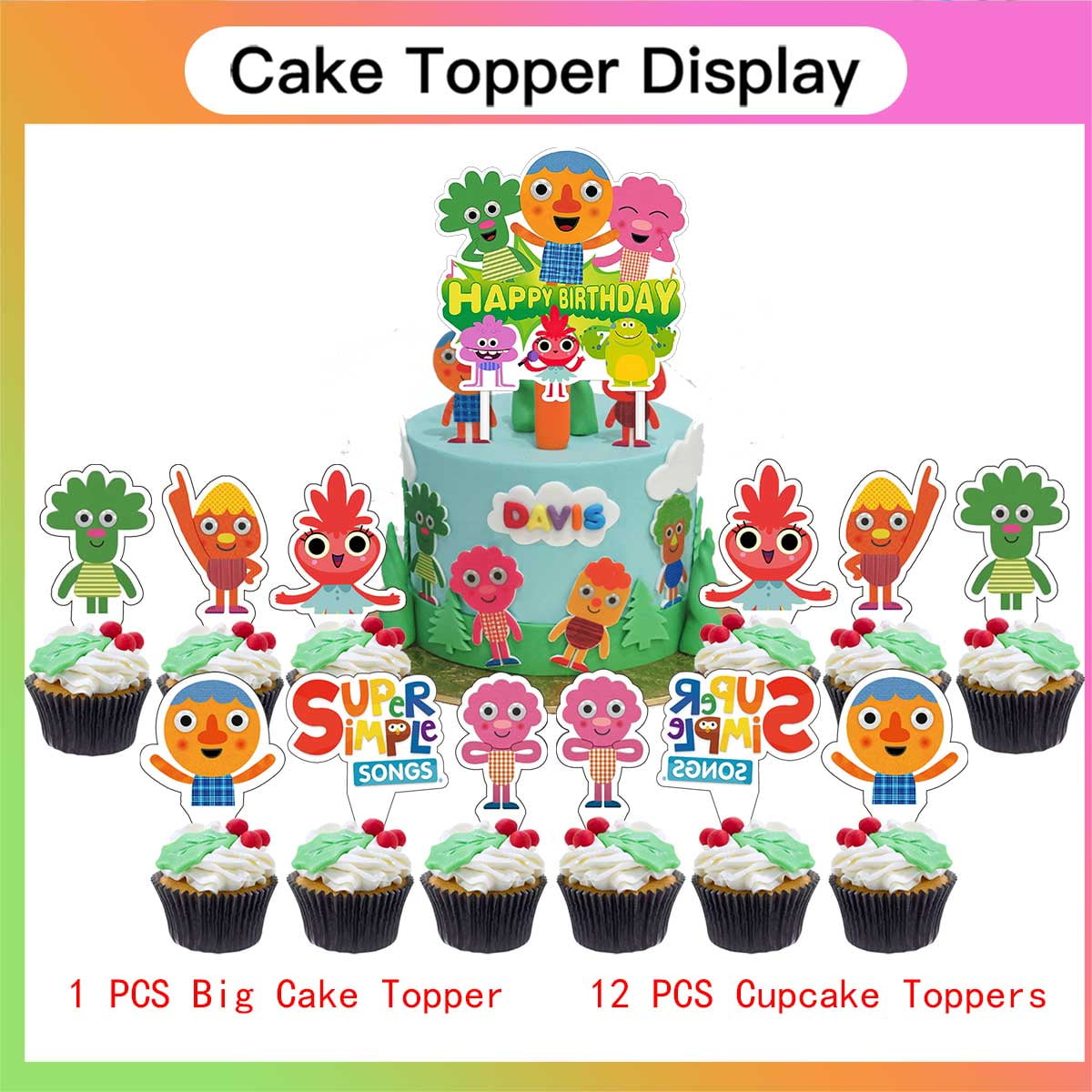 Super Simple Songs Party Decorations Plates Tableware Banner Backdrop Balloons Birthday Decor Cake Topper Fans