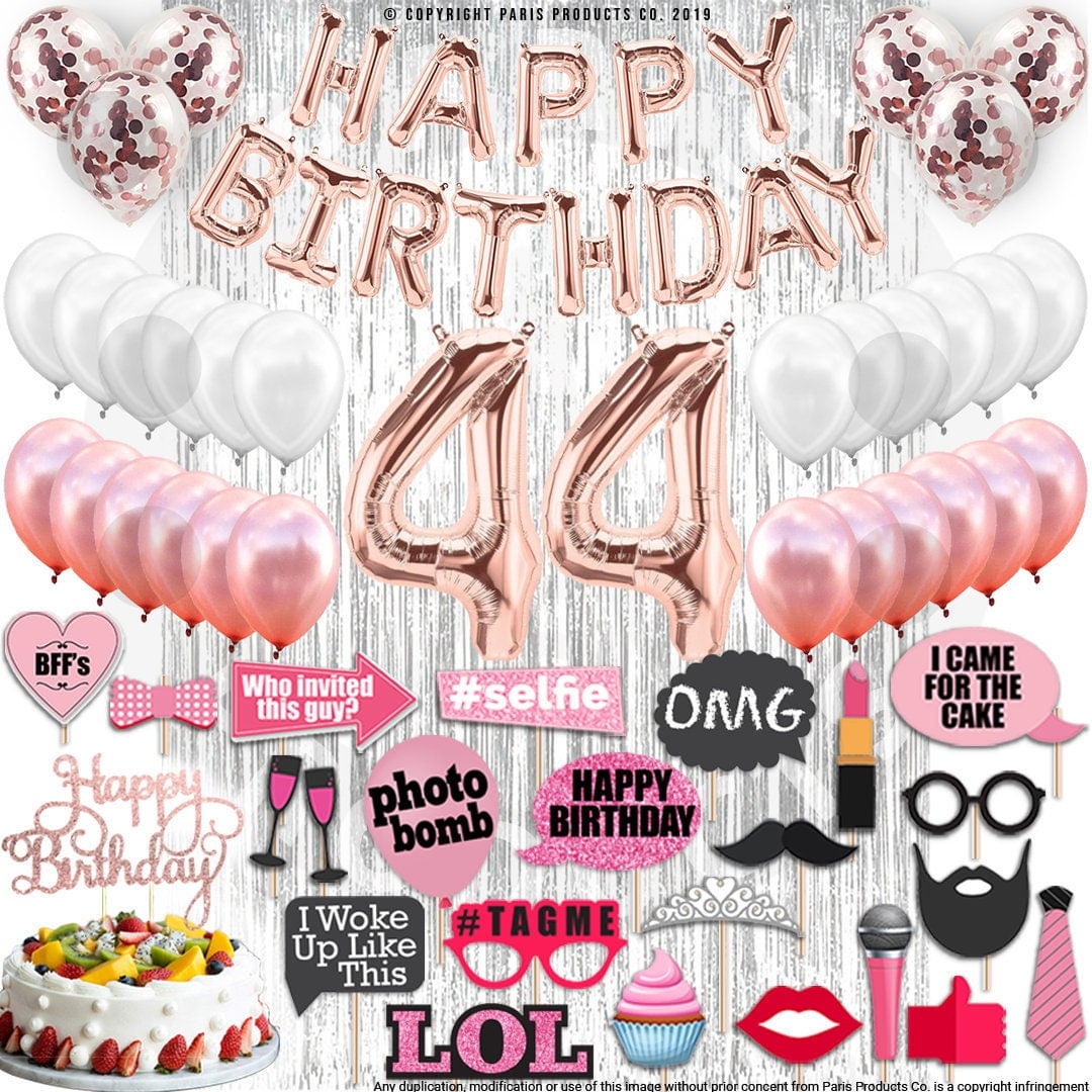 4th Birthday Decorations Party Supplies, Rose Gold 4Number Balloons 4th Foil Mylar Balloons Latex Balloon Decoration 4th Birthday Gifts
