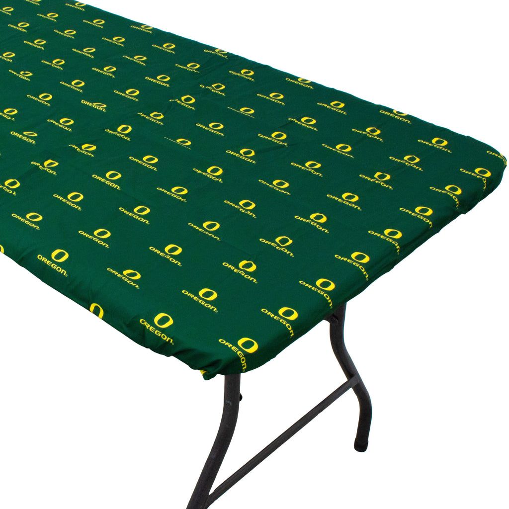 College Covers Oregon Ducks Tailgate Fitted Tablecloth, 96" x 30", 8 ft Table Cover