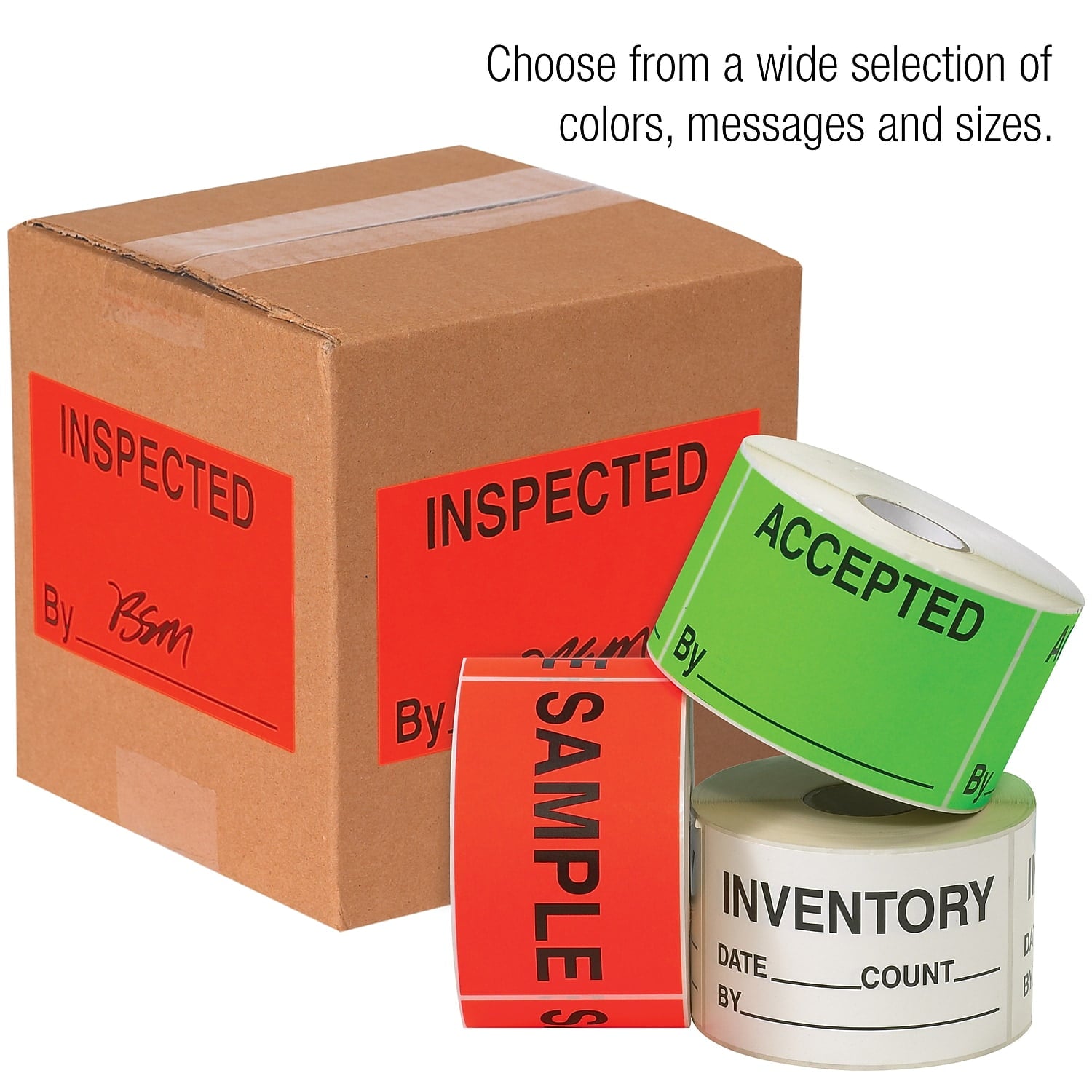 Tape Logic Labels "Accepted By" 3" x 5" Fluorescent Green 500/Roll DL3301
