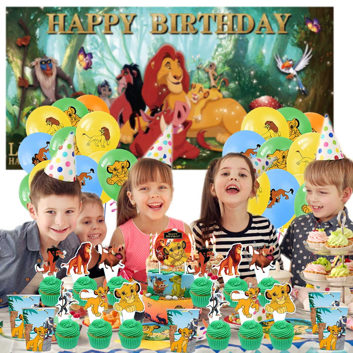Lion King Birthday Party Supplies Balloons Plates Decoration Cake Topper Decor Tableware Banner Backdrop