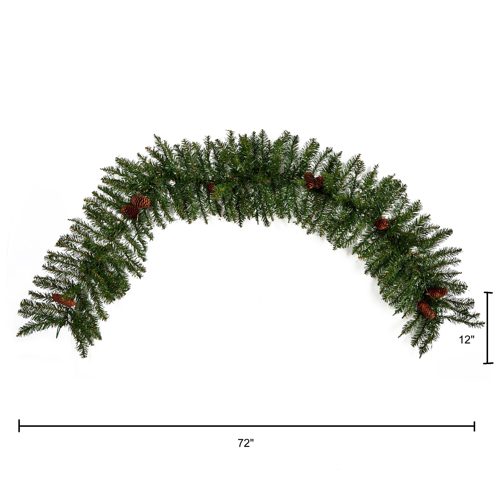 Nearly Natural 6' Mixed Alaskan Pines and Pinecones Artificial Christmas Garland 50 Warm White LED Lights