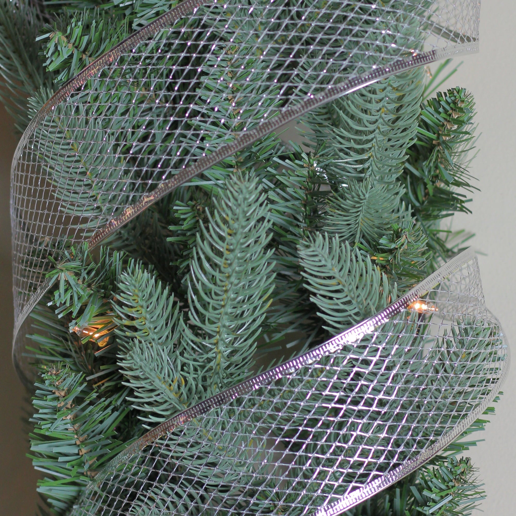 Northlight Pack of 12 Glittering Silver Metallic Lattice Christmas Wired Craft Ribbons - 2.5" x 120