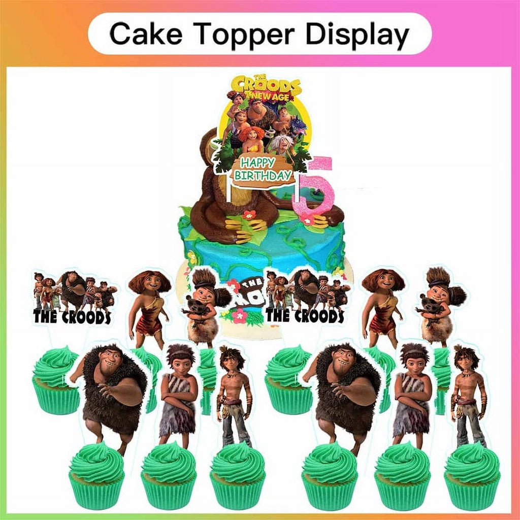 The Croods Birthday Party Supplies Balloons Plates Decoration Cake Topper Decor Tableware Banner Backdrop