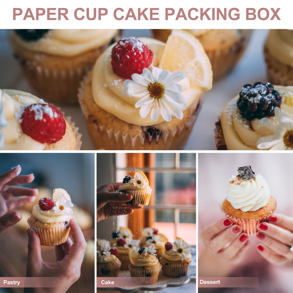 10 Pcs Cupcake Wrappers Cookie Boxes Container White Wok Draining Rack Packaging Small Gift Paper Cups